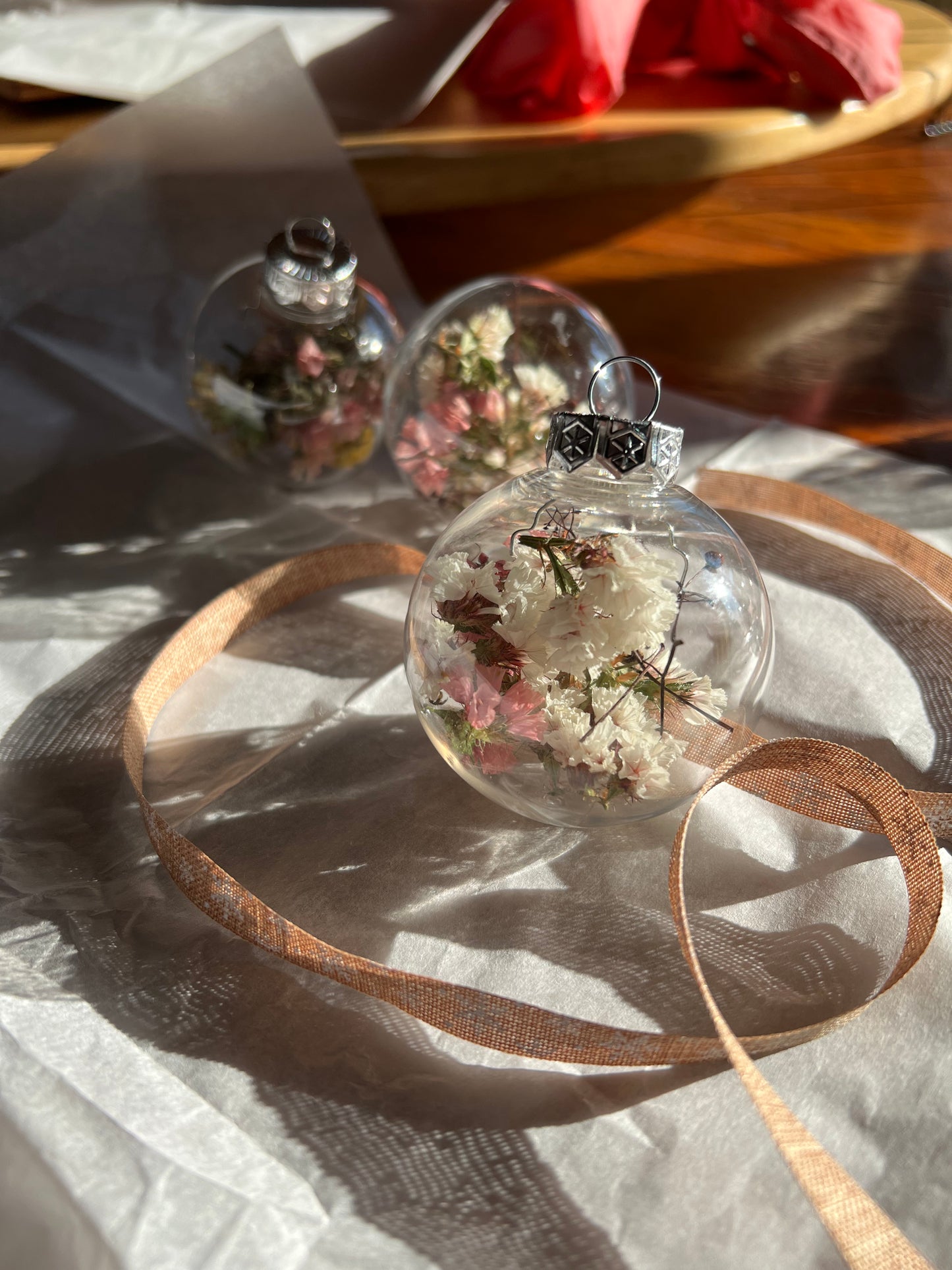 Dried floral ornaments