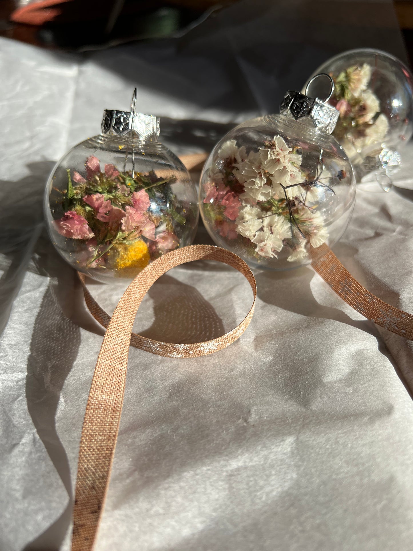 Dried floral ornaments